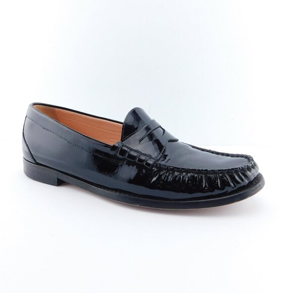 J. CREW Black Patent Leather Penny Loafer Flats 10 - Picture 1 of 6